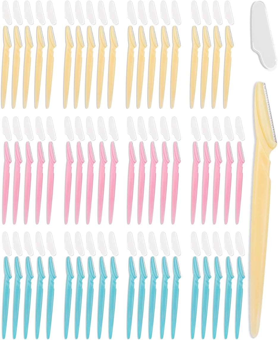 MoHern Dermaplane Razor, 60 Pcs Face Razors for Women and Men, Multipurpose Eyebrow Razor, Dermaplaning Tool for Face by MoHern, Multi-Color (60 Pcs) - Image 1