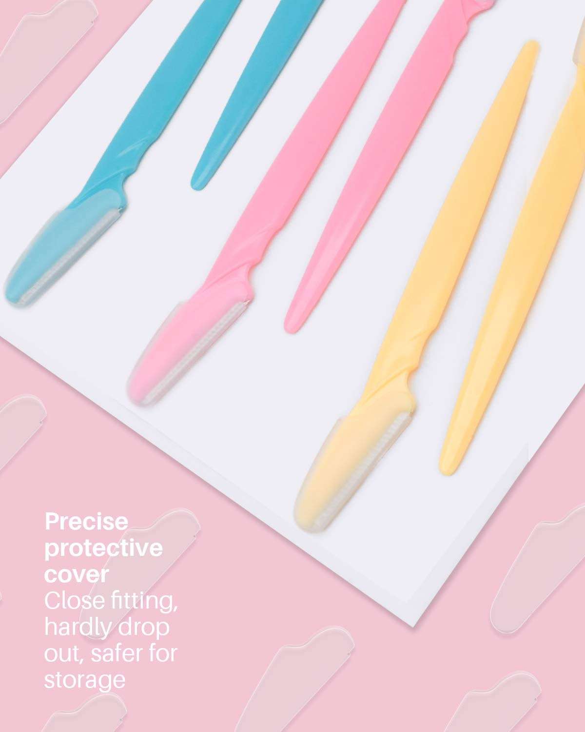 MoHern Dermaplane Razor, 60 Pcs Face Razors for Women and Men, Multipurpose Eyebrow Razor, Dermaplaning Tool for Face by MoHern, Multi-Color (60 Pcs) - Image 5