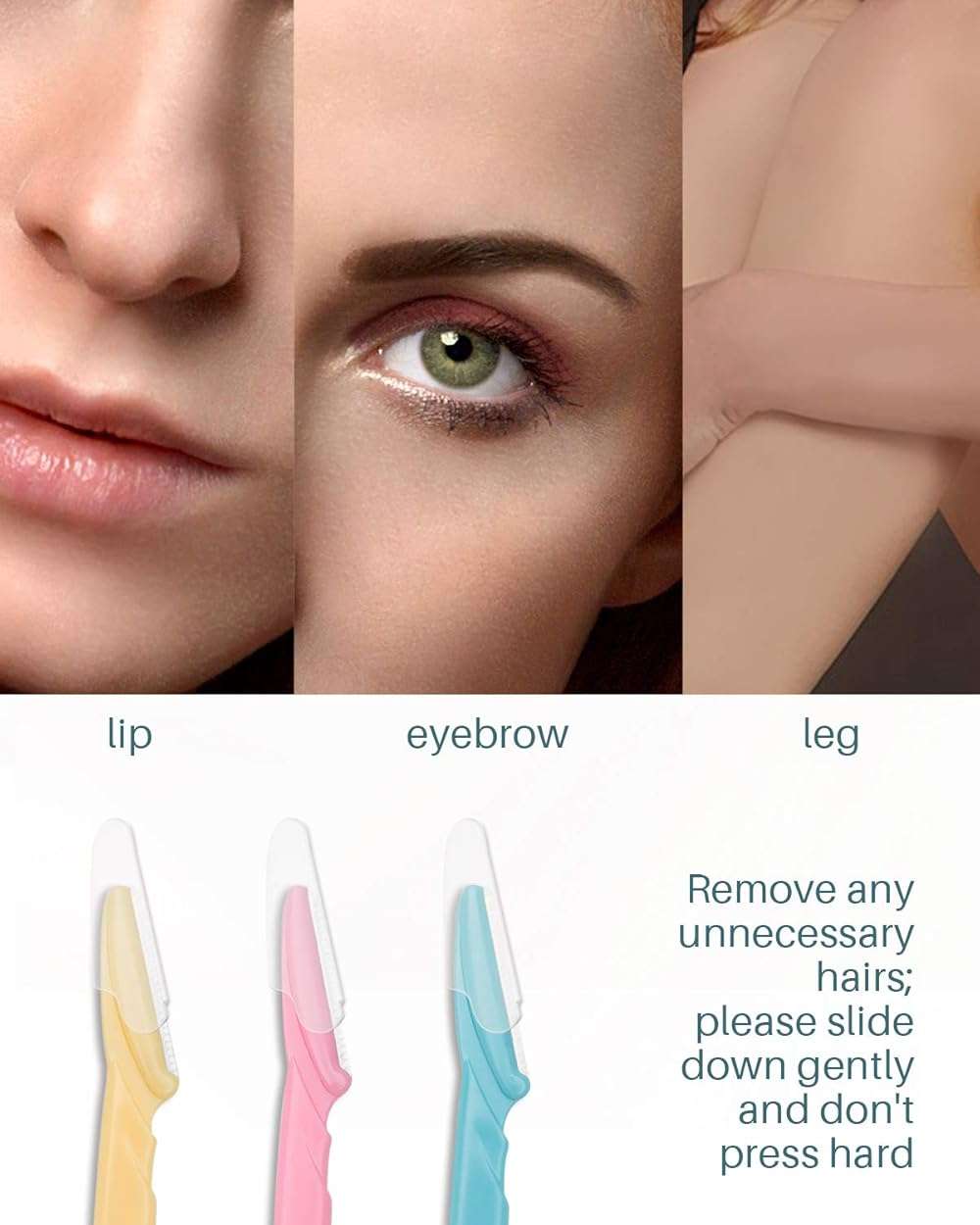 MoHern Dermaplane Razor, 60 Pcs Face Razors for Women and Men, Multipurpose Eyebrow Razor, Dermaplaning Tool for Face by MoHern, Multi-Color (60 Pcs) - Image 6