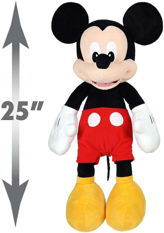 Disney Junior Mickey Mouse Jumbo 25-inch Plush Mickey Mouse, Stuffed Animals, Pretend Play, Kids Toys for Ages 2 Up by Just Play - Image 3