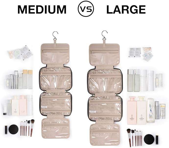 BAGSMART Large Toiletry Bag Travel Bag with Hanging Hook, Water-resistant Makeup Cosmetic Bag Travel Organizer for Accessories, Shampoo, Full Sized Container, Toiletries - Image 2