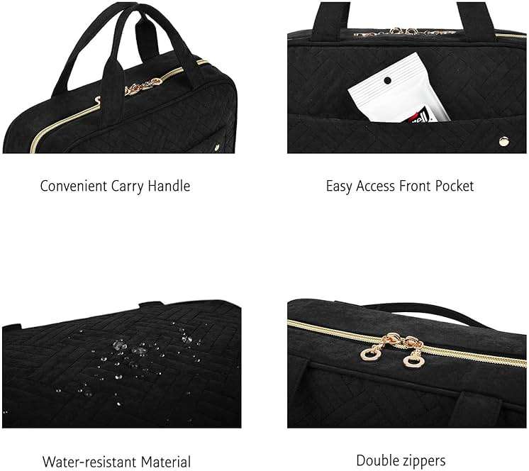 BAGSMART Large Toiletry Bag Travel Bag with Hanging Hook, Water-resistant Makeup Cosmetic Bag Travel Organizer for Accessories, Shampoo, Full Sized Container, Toiletries - Image 6