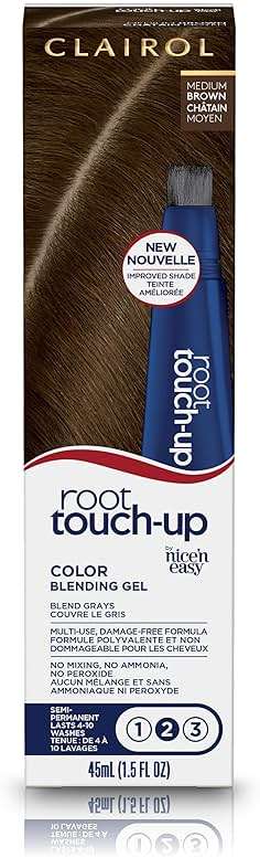 Clairol Root Touch-Up Semi-Permanent Hair Color Blending Gel, 5 Medium Brown | Blend Minor Gray Hair | Gradually Fades with Washing | Pack of 1 - Image 1