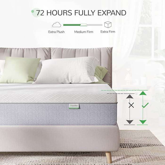 Novilla Queen Mattress, 10 Inch Gel Memory Foam Queen Size Mattress for Cool Night & Pressure Relief, Medium Plush Bed Mattresses, Bliss - Image 5