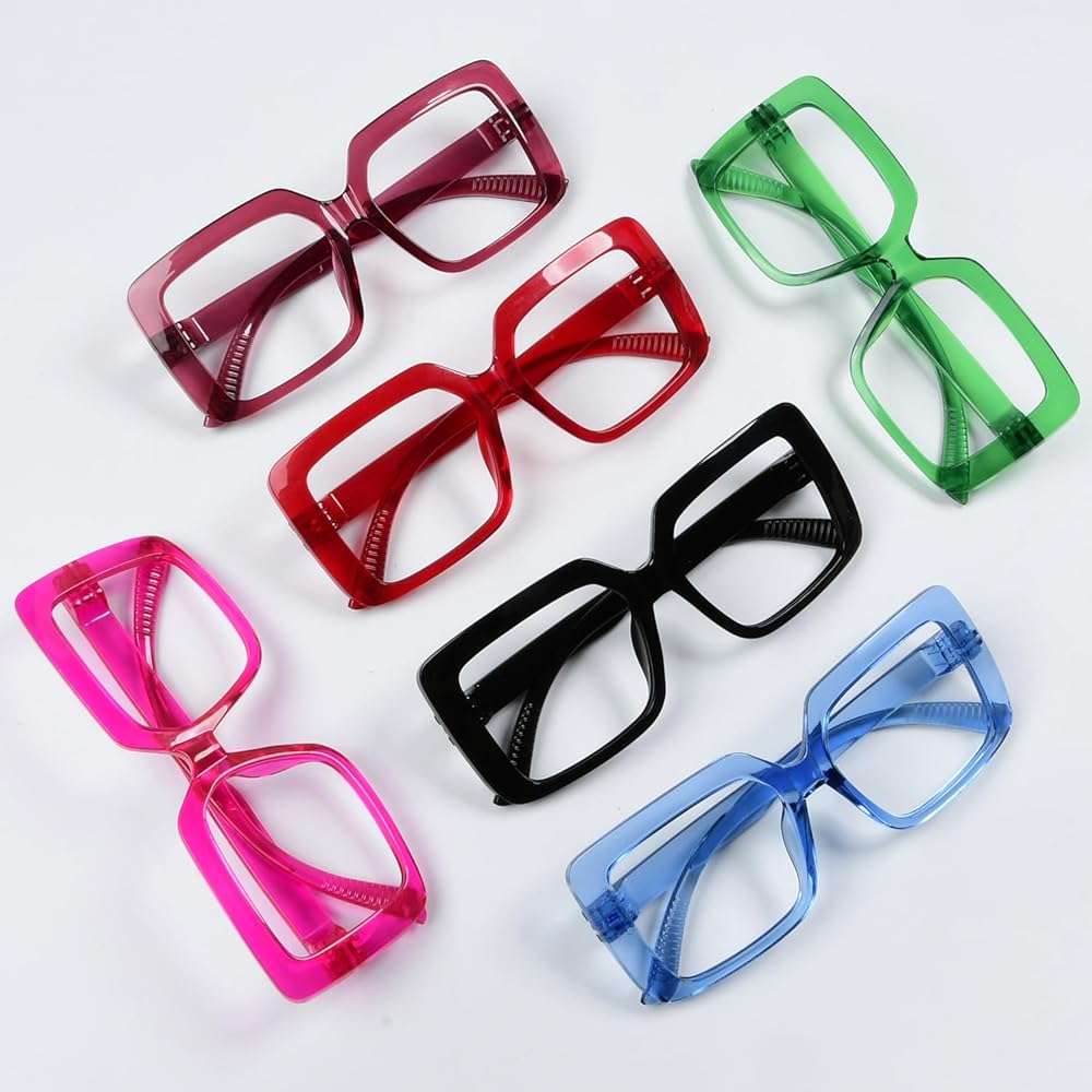 CessBlu 6 Pack Huge Square Reading Glasses for Women Screwless without Metal Spring Hinges Oversized Stylish Readers +2.50 - Image 6