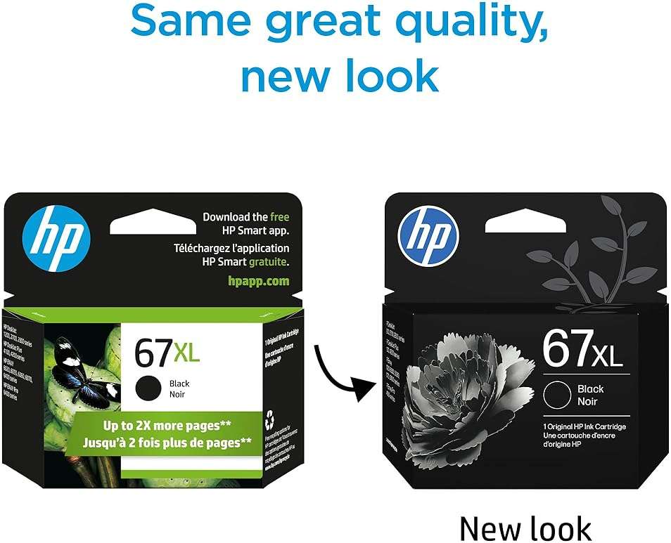 HP 67XL Black High-Yield Ink Cartridge | Works with DeskJet 1255, 2700, 4100, Envy 6000, 6400 Series | Eligible for Instant Ink | 3YM57AN | Packaging May Vary - Image 2