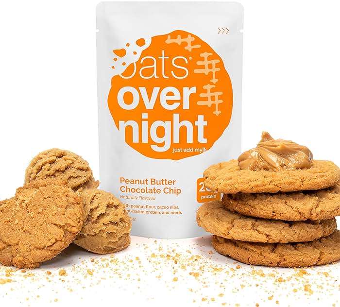 Oats Overnight Peanut Butter Chocolate Chip - Vegan Overnight Oats Protein Shake with 20g Vegan Protein Powder - High Fiber, Gluten Free, Dairy Free Oatmeal (2.4 oz per Meal) (24 Pack) - Image 7