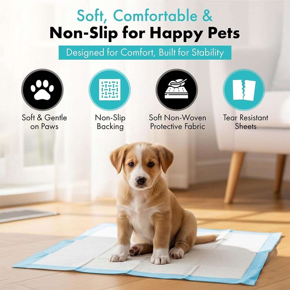 TBM Puppy Pads 100 Count - 23.6" x 23.6" - Super Absorbent Pee Pads for Dogs - Premium Leak-Proof - Pets Potty Training Essentials - Disposable Quick- Dry Pads for Puppies | Cats | Rabbits - Image 5
