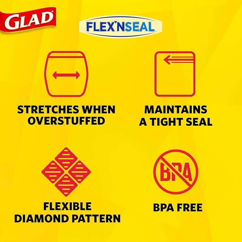 Glad Flex'N Seal Food Storage Plastic Bags, Sandwich, 100 Count, Pack of 4 (Package May Vary) - Image 4