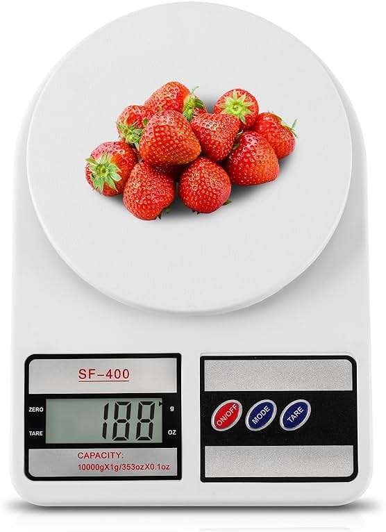 Partyreal Digital Kitchen Scale Capacity, Stainless Steel Food Scale with oz/g Units | Replaceable Battery Power | Ideal for Meal Prep, Cooking, Baking - Image 1