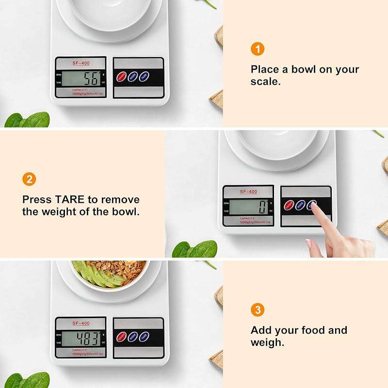 Partyreal Digital Kitchen Scale Capacity, Stainless Steel Food Scale with oz/g Units | Replaceable Battery Power | Ideal for Meal Prep, Cooking, Baking - Image 4