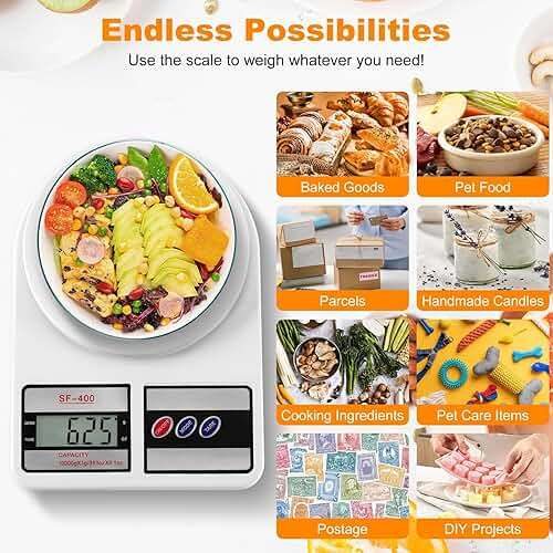 Partyreal Digital Kitchen Scale Capacity, Stainless Steel Food Scale with oz/g Units | Replaceable Battery Power | Ideal for Meal Prep, Cooking, Baking - Image 5