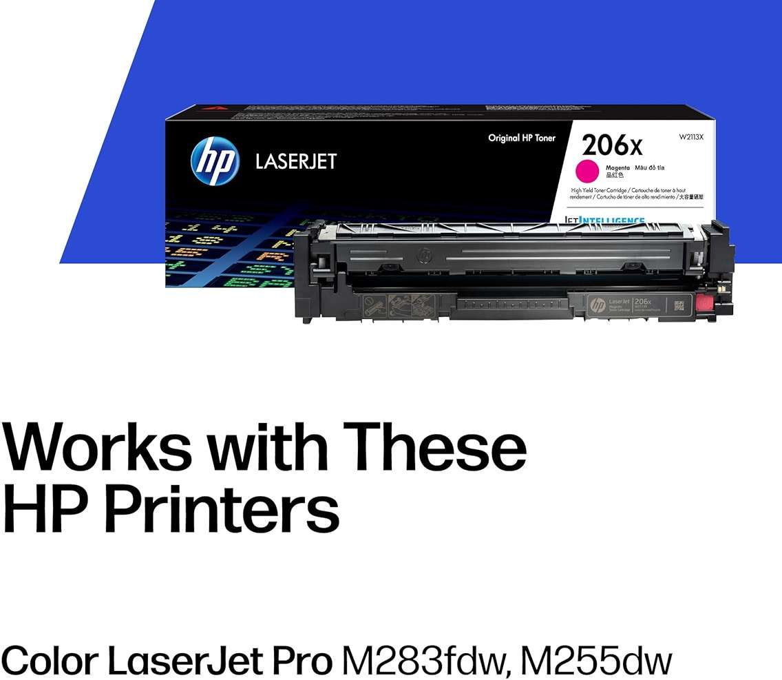 HP 206X Magenta Toner Cartridge | Works with Color LaserJet Pro M255, MFP M282, M283 Series | W2113X - Image 2