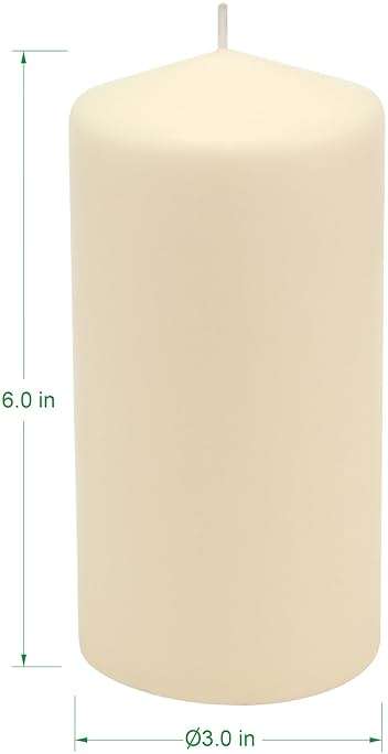 Stonebriar Unscented Pillar Candles – 65 Hour Burn Time, Long-Lasting Wax Candles for Weddings, Holidays, Home Décor & Special Events, Pack of 6, Ivory, 3" x 6" - Image 3