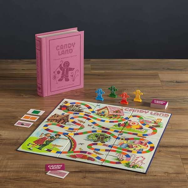 Candy Land Vintage Bookshelf Edition by WS Game Company, Classic Board Games for Kids with Linen-Wrapped Book Box, 1978 Retro Graphics & Slipcase, Ages 3+, Suitable for 2-4 Players - Image 2