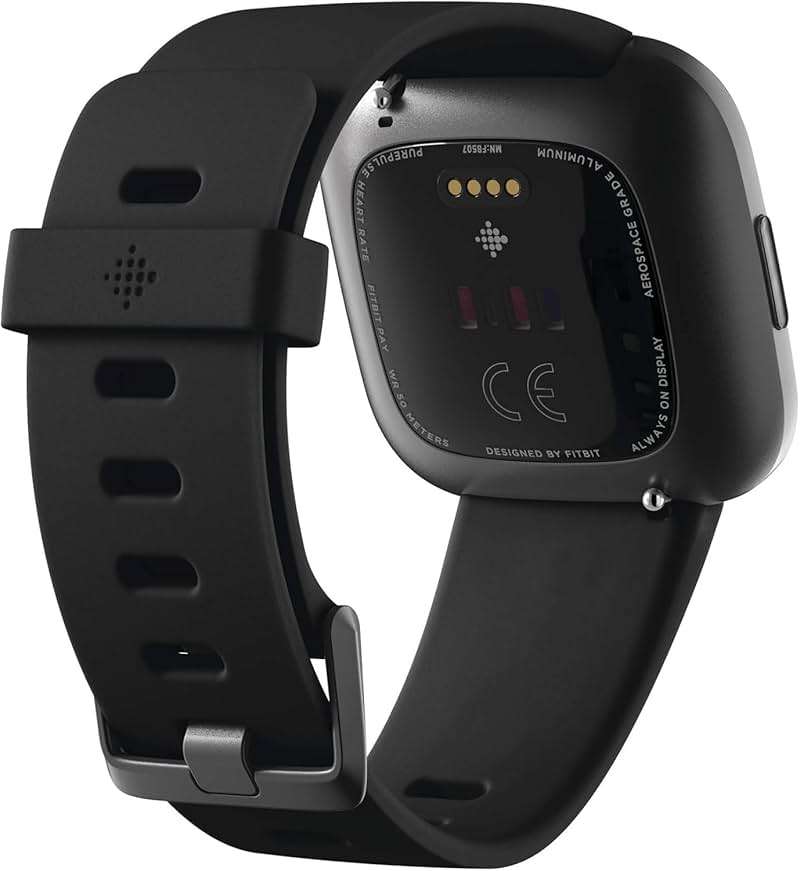 Fitbit Versa 2 Health & Fitness Smartwatch with Heart Rate, Music, Alexa Built-in, Sleep & Swim Tracking, Black/Carbon, One Size (S & L Bands Included) (Renewed) - Image 2