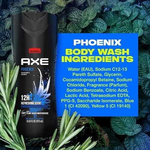 AXE Crushed Mint & Rosemary Body Wash Phoenix 4 Count 12h Refreshing Scent Men's Body Wash with 100% Plant-Based Moisturizers 16 oz - Image 10