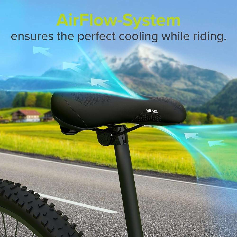 VELMIA Bicycle Saddle - Comfortable Saddle for Men and Women - 3 Zone Concept - Waterproof Bicycle Seat with Ergonomic Design - Image 4