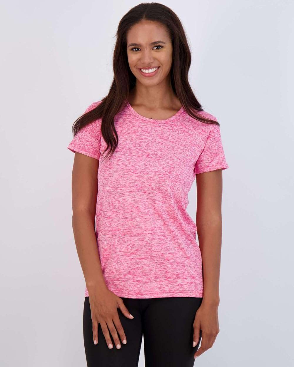 Real Essentials 5 Pack: Women's Short Sleeve T-Shirts Workout Tops Fitness Pilates Gym Activewear Athletic (Plus Available) - Image 2