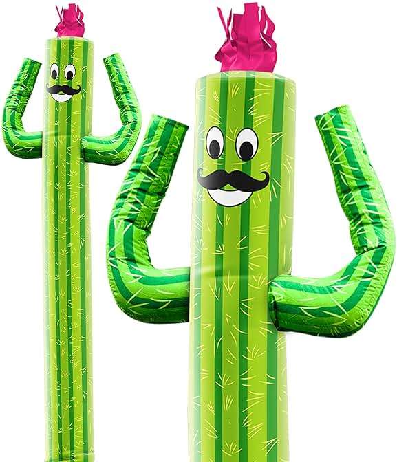 LookOurWay Air Dancers Inflatable Tube Man Attachment - 10 Feet Tall Wacky Waving Inflatable Dancing Tube Guy for Business Promotion - Blower Not Included - Character Themed - Cactus - Image 1