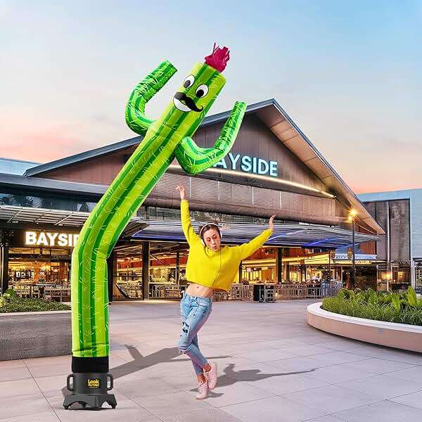 LookOurWay Air Dancers Inflatable Tube Man Attachment - 10 Feet Tall Wacky Waving Inflatable Dancing Tube Guy for Business Promotion - Blower Not Included - Character Themed - Cactus - Image 2