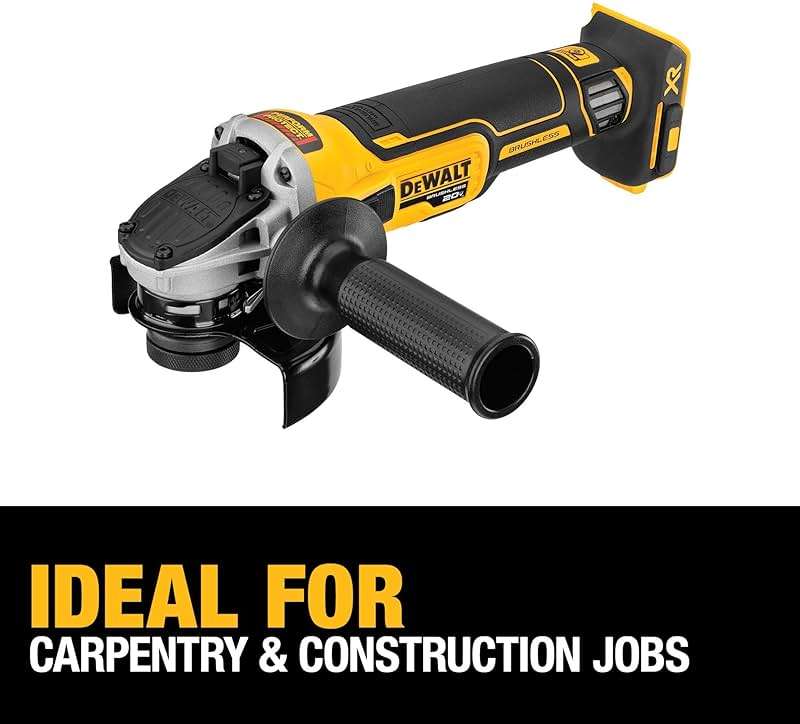 DEWALT 20V MAX* XR Angle Grinder with Kickback Brake, Slide Switch, 4-1/2-Inch, Tool Only (DCG405B) - Image 6
