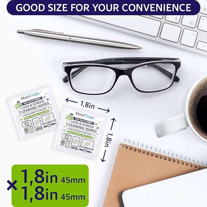 MAXI CLEAN 440 Pack Lens Wipes for Eyeglasses Pre-Moistened, Individually Wrapped Streak-Free Cleaning for Glasses & Laptop Screens, Glasses Cleaner Wipe Bulk 5.5 x 4.7 Inch, Sunglasses & Phone Wipe - Image 4