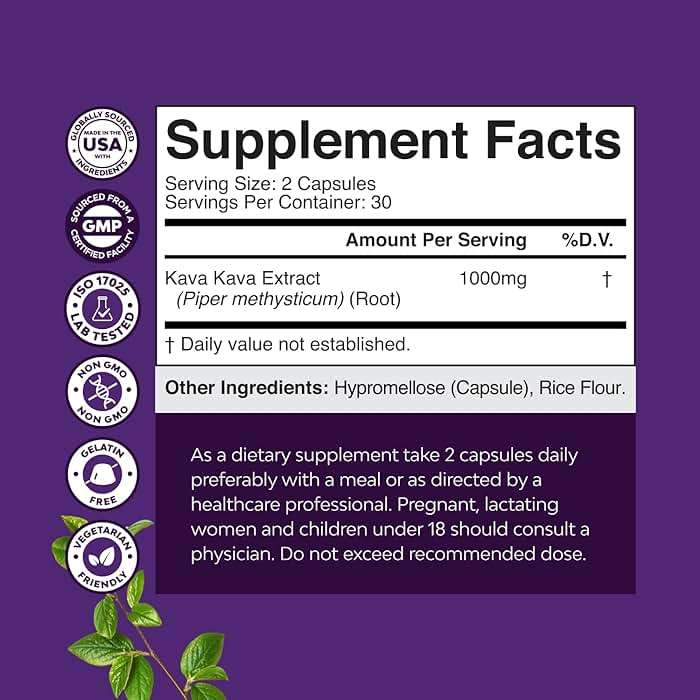 Kava Kava Root Extract Supplement 1000mg per Serving - Fast Acting Herbal Support for Balanced Mood - Relax Calming Capsules for Stress Support & Better Sleep - 60 Count - Image 2