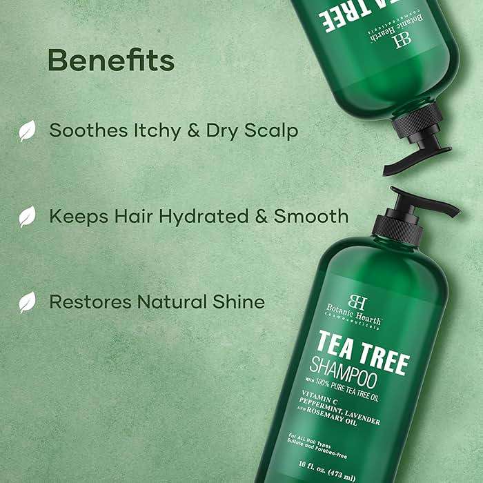Botanic Hearth Tea Tree Shampoo, Vitamin C, Peppermint, Lavender and Rosemary Oil, Fights Dandruff and Dry Scalp, 16 fl oz - Image 4