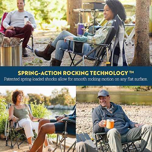 GCI Outdoor Kickback Rocker Outdoor Rocking Chair with Beverage Holder - Image 4