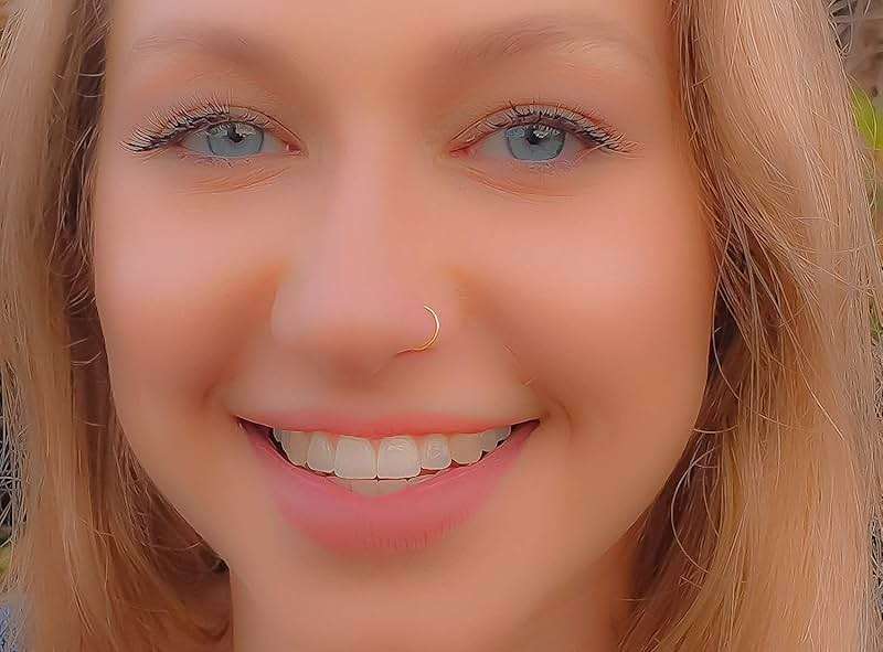 Fake Nose Ring - Tiny Thin 24 Gauge Faux Nose Piercing For Women - 925 Sterling Silver Clip On Nose Hoops Jewelry - Comfortable Smooth Fake Nose Rings - No Piercing Needed - Gift Ready - Image 3