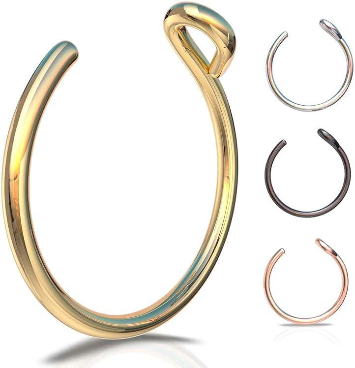 Fake Nose Ring - Tiny Thin 24 Gauge Faux Nose Piercing For Women - 925 Sterling Silver Clip On Nose Hoops Jewelry - Comfortable Smooth Fake Nose Rings - No Piercing Needed - Gift Ready - Image 7