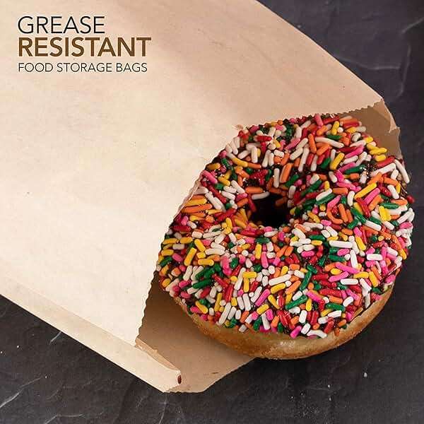 Paper Sandwich Bags Kraft Brown (200 Pack), Commercially Compostable Food Grade Unbleached Kraft Paper for Bakery, Cookies, Treats, Snacks, Sandwiches - Image 4