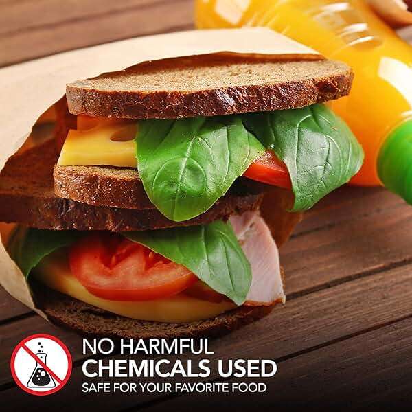 Paper Sandwich Bags Kraft Brown (200 Pack), Commercially Compostable Food Grade Unbleached Kraft Paper for Bakery, Cookies, Treats, Snacks, Sandwiches - Image 6