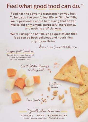 Simple Mills Veggie Pita Crackers, Himalayan Salt - Gluten Free, Vegan, Healthy Snacks, Paleo Friendly, 4.25 Ounce (Pack of 1) - Image 5