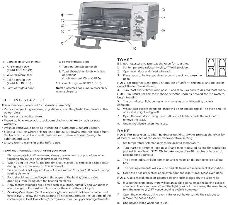 BLACK+DECKER 1150 Watts Crisp N Bake Countertop Small Air Fryer 4 Slice Toaster Pizza Oven Broiler with Timer and 5 Heat Functions, Gray - Image 10