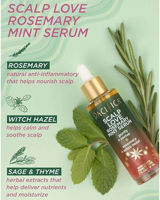 Pacifica Scalp Love Rosemary Mint Serum - Dry, Flaky, and Itchy Scalp Serum, Hydrating, Moisturizing, and Calming Treatment Formulated with Witch Hazel, Vegan and Cruelty-Free - 2 Fl Oz - Image 2