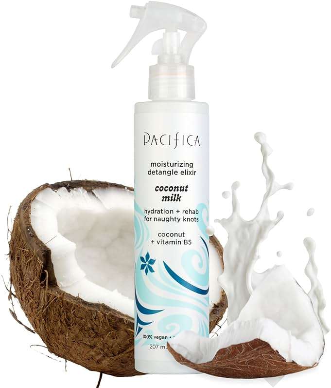 Pacifica Coconut Milk Hair Detangler Spray – Leave-In Conditioning Elixir for Tangle-Free Hair – Instantly Detangles Knots, Adds Shine & Moisture, Prevents Breakage & Frizz – Vegan & Cruelty-Free | Vegan - Image 1