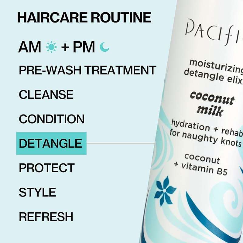 Pacifica Coconut Milk Hair Detangler Spray – Leave-In Conditioning Elixir for Tangle-Free Hair – Instantly Detangles Knots, Adds Shine & Moisture, Prevents Breakage & Frizz – Vegan & Cruelty-Free | Vegan - Image 11
