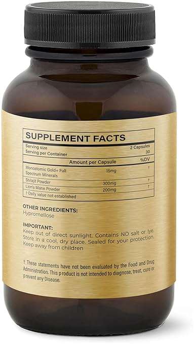 I Am Joy co. Ormus Shilajit Lion's Mane - Ultimate Brain Power! Monoatomic 24k Gold - The Only Blend of Its Kind for Energy, Memory, & Focus - 60 Vegan Capsules - Image 7