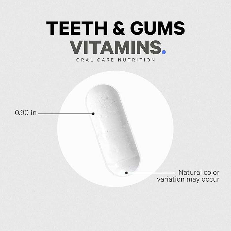 Codeage Teeth & Gums Vitamins + Oral Probiotics Supplement for Mouth - Whole Food Calcium, Collagen, Potassium, Vitamin C, D3, K2, Zinc – Oral Care & Dental Multivitamin Supplements - 90 Capsules - Image 8