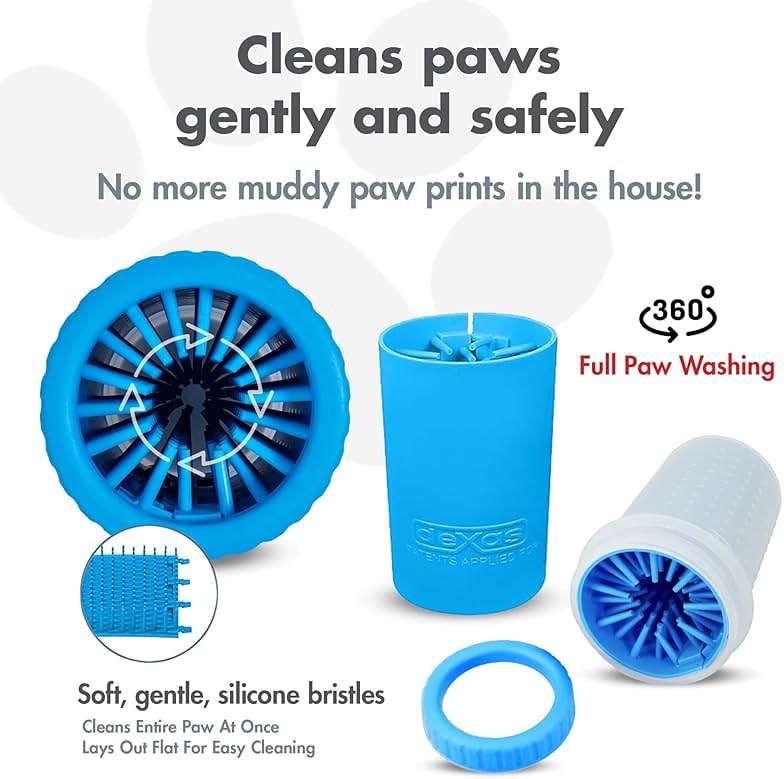 Dexas MudBuster Medium Dog Paw Cleaner, Pro Blue, Fits 1.5"-2.5" Wide Paws, Gentle Silicone Bristles for Quick, Easy Cleaning - Image 2