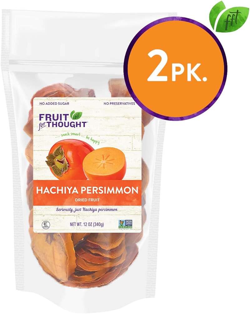 Fruit for Thought Dried Persimmons | Dried Fruit Snack Packs | At Home, Work, or On The Go | Unsweetened Hachiya Persimmon | 12 Ounce Bags Pack of 2 - Image 3