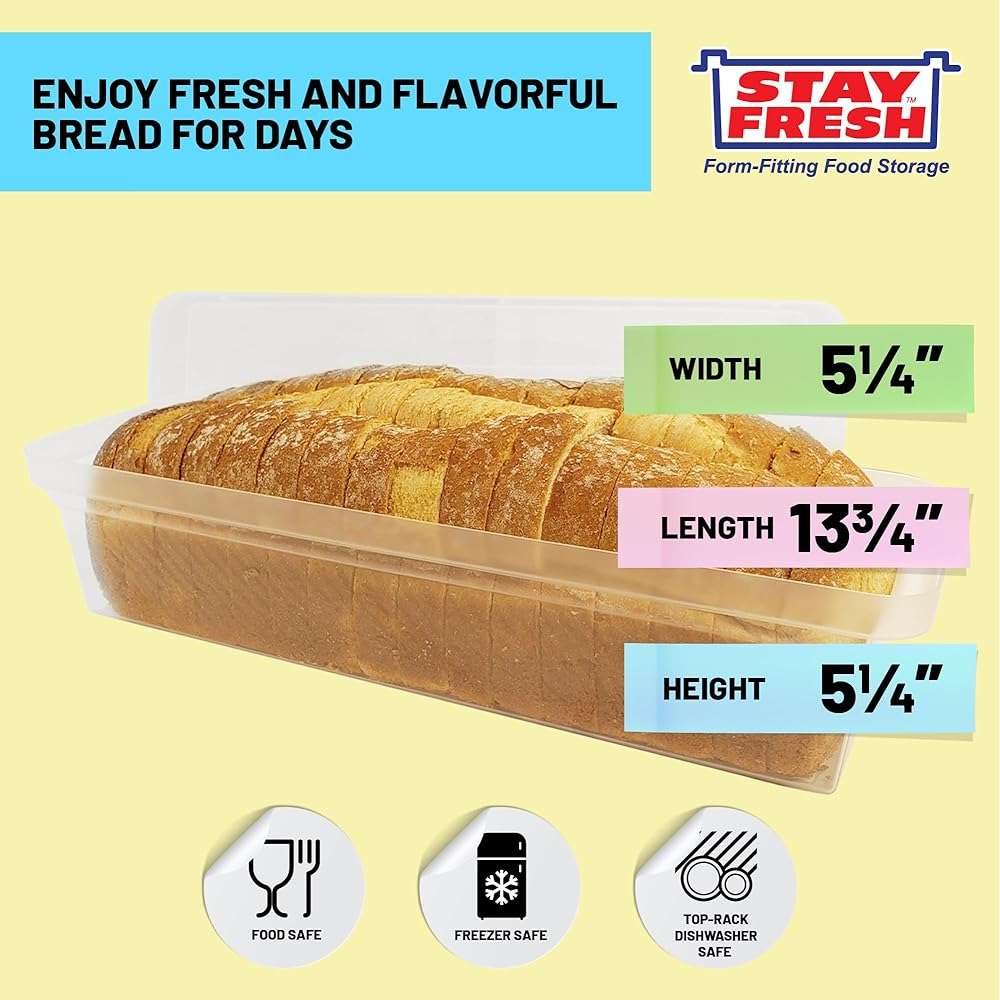 Kitchen Discovery Plastic Bread Box Container Preserve Bread Up To 5 Days and Keep Flavor and Freshness - Bread Box Plastic Storage - Image 2