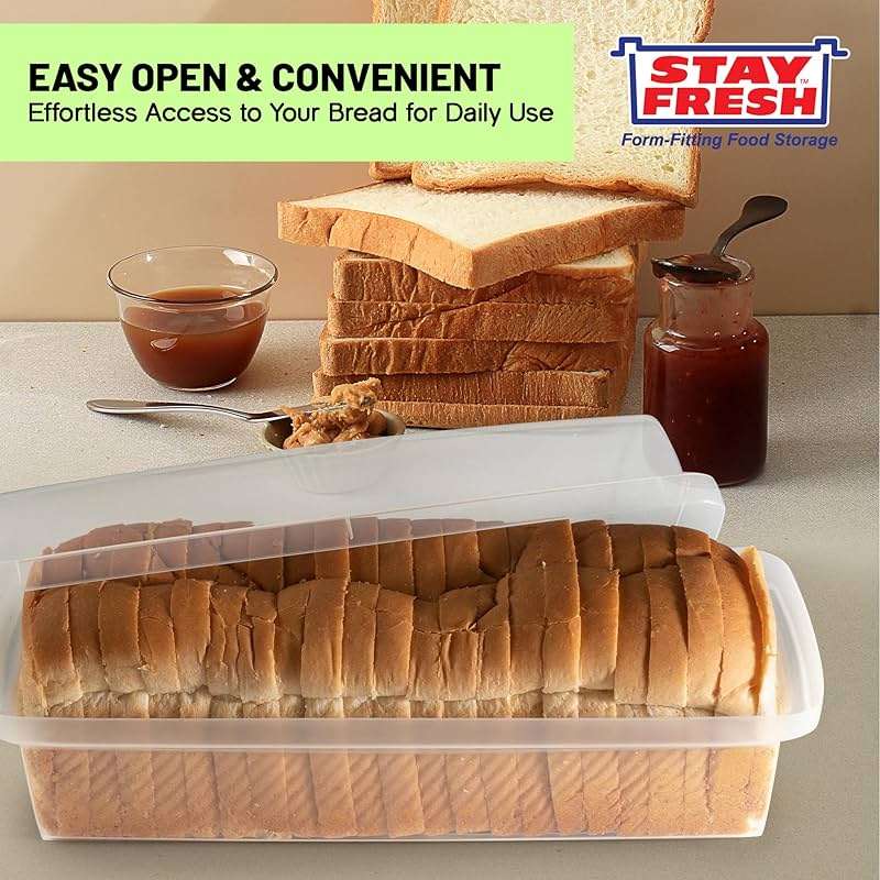 Kitchen Discovery Plastic Bread Box Container Preserve Bread Up To 5 Days and Keep Flavor and Freshness - Bread Box Plastic Storage - Image 3