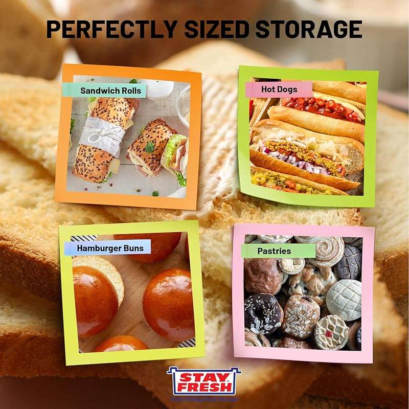Kitchen Discovery Plastic Bread Box Container Preserve Bread Up To 5 Days and Keep Flavor and Freshness - Bread Box Plastic Storage - Image 5