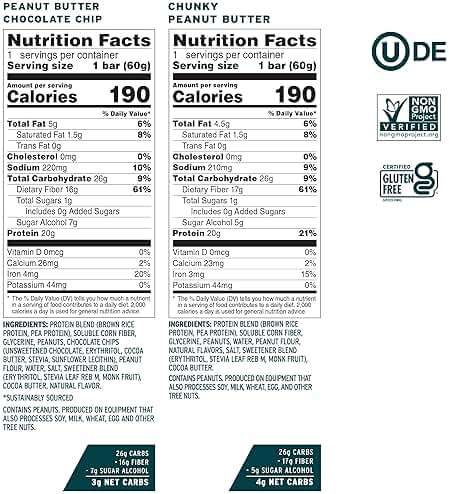 No Cow Vegan Protein Bars, Upgraded Original Variety Pack | 20g Plant Based Protein, Gluten Free, Dairy Free, Soy Free, Keto Friendly, Low Sugar, High Fiber Snack Bars | Pack of 12 - Image 3