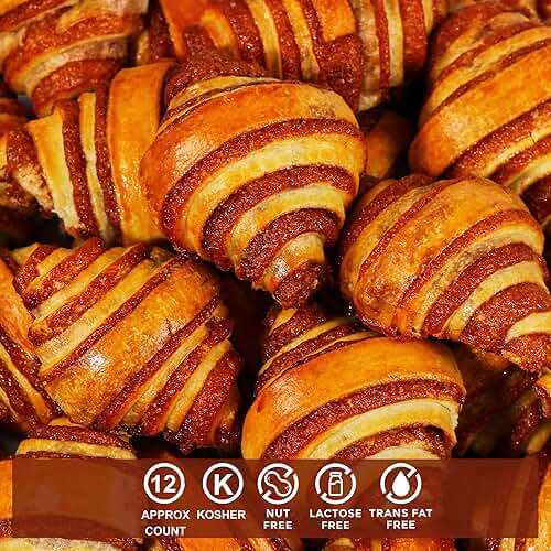 Cinnamon Rolls | Cinnamon Buns | Breakfast Pastry | Rugelach Pastries Cinnamon Croissants | No Coloring Added | Dairy & Nut Free | 13 oz Stern’s Bakery - Image 3