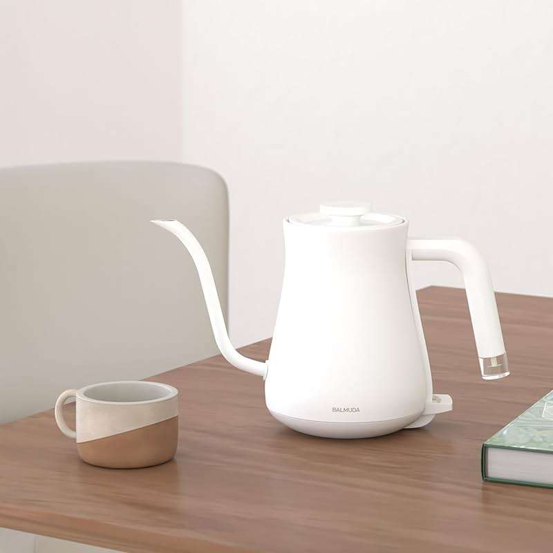 BALMUDA The Kettle | Electric Gooseneck Kettle | Lightweight | Stainless Steel | 0.6L (20fl oz) Capacity | Neon Light Indicator | Perfect for Tea and Coffee | US Version | White - Image 2
