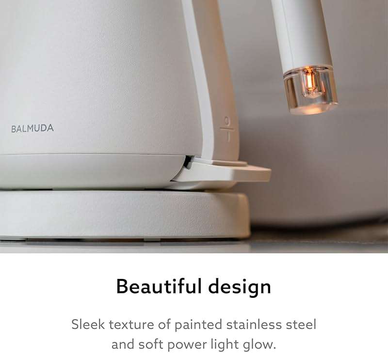 BALMUDA The Kettle | Electric Gooseneck Kettle | Lightweight | Stainless Steel | 0.6L (20fl oz) Capacity | Neon Light Indicator | Perfect for Tea and Coffee | US Version | White - Image 7